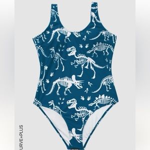 SHEIN cute dinosaur 3x plus one piece swim bathing suit never worn